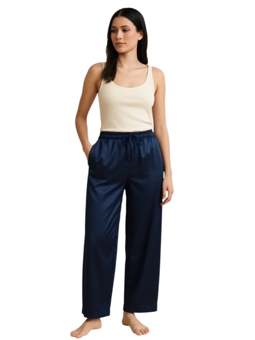 Apt. 9 Intimates Satin Pajama Pants Navy Blue Size XXL Casual Glam Spring Cute